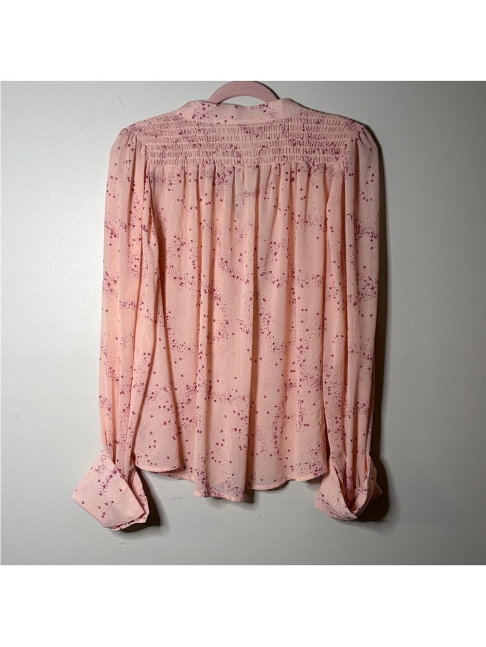 Free People Pink Speckled Button-Front Blouse - Picture 4 of 6